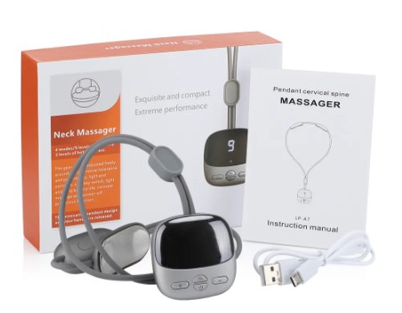 Neck Massager Device | Exquisite & Compact | Flexible & Adjustable | 4 Massage Modes | 9 Intensity Levels | Light & Portable Design | Long Battery Life | LP-A7 |