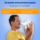 Nascool Nasal Irrigator | Perfect Solution For Nose Congestion | Drug-Free | Safe & Hygiene | Quick & Efficient | FDA Approved | Single Dosage Calculated | 50 Salt Packets & Measuring Cup Included |