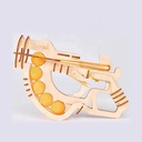 Wooden Ping Pong Gun DIY Assembly Puzzle For Kids | Rubber Band Drive | Enlightenment Puzzle | Non-Toxic Safe Material | 10 Balls Included | Fun & Educational Toy | CH2011 |