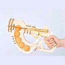 Wooden Ping Pong Gun DIY Assembly Puzzle For Kids | Rubber Band Drive | Enlightenment Puzzle | Non-Toxic Safe Material | 10 Balls Included | Fun & Educational Toy | CH2011 |