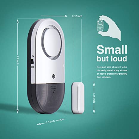 Door & Window Magnetic Sensor Security Alarm | 125 dB Loud Alarm | For Home & Office | Easy & Wireless Instlattion | Modern & Sleek Design | Batteries Included | Ultra-slim Design | Durable Construction | No Electricity Needed |