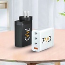 7MD Multi-Port Wall Charger |  3 TYPE-C Ports | 1 USB Port | 100W Fast Charging | Gan Technology | Multiple Protection | Premium Quality | 2 Years Warranty | RDT3229-QP |