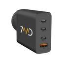 7MD Multi-Port Wall Charger |  3 TYPE-C Ports | 1 USB Port | 100W Fast Charging | Gan Technology | Multiple Protection | Premium Quality | 2 Years Warranty | RDT3229-QP |