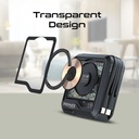 Promate Transparent 15W MagSafe Compatible Wireless Charging Power Bank with AC Charger | 20W Apple PD | 22.5W USB-C PD | Interchangeable Power Plug | QC3.0 Quick Charge | Small & Ultra Compact | Built-in Kickstand | Universal Compatbility | Charge 4 Devices At a Time | Multiple Safety | Premium Quality | 2 Years Warranty | TransMag-20Pro |