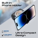 Promate Transparent 15W MagSafe Compatible Wireless Charging Power Bank with AC Charger | 20W Apple PD | 22.5W USB-C PD | Interchangeable Power Plug | QC3.0 Quick Charge | Small & Ultra Compact | Built-in Kickstand | Universal Compatbility | Charge 4 Devices At a Time | Multiple Safety | Premium Quality | 2 Years Warranty | TransMag-20Pro |