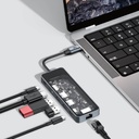 7MD 6 in 1 Extension Hub | HDMI Port | Type-C Charging Port | Type-C Data Port | USB3.0 Port | Unique Transparent Design | Quality Material | Multiple Protection | 12 Months Warranty | 7MD-17 |