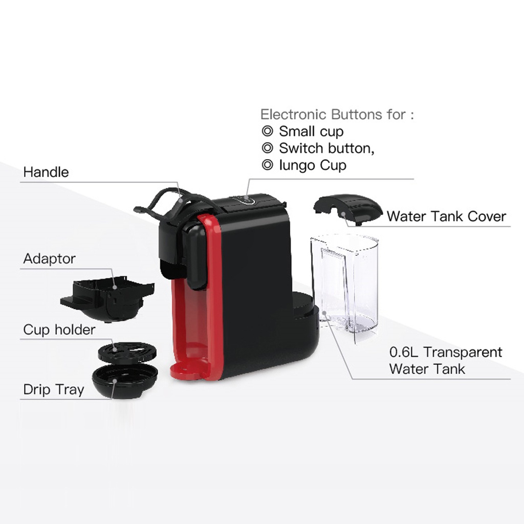 7MD 3 in 1 Multi-Capsule Espresso Coffee Maker | Dual Cup Size | Detachable 0.6L Transparent Water Tank | 19bar Pressure Pump | Auto-Shutdown | Quick Heating | Easy To Use | Unique Design | Premium Quality |