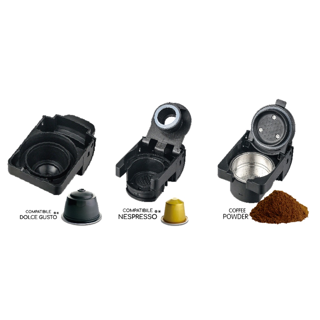 7MD 3 in 1 Multi-Capsule Espresso Coffee Maker | Dual Cup Size | Detachable 0.6L Transparent Water Tank | 19bar Pressure Pump | Auto-Shutdown | Quick Heating | Easy To Use | Unique Design | Premium Quality |