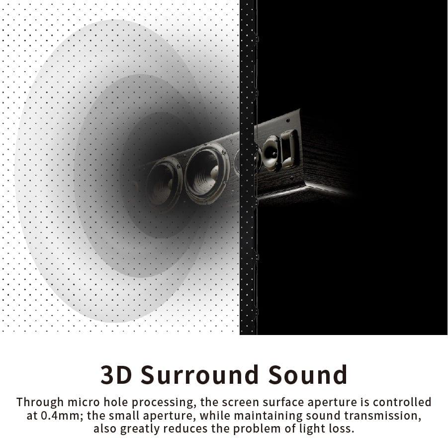 Projector Screen 100” Inch Display, Electric Auto Rising Floor Screen,160 Degree View,4K / 8K Visual Feast,3D Sound, Space-Saving Design,Easy To Assemble, Premium Quality