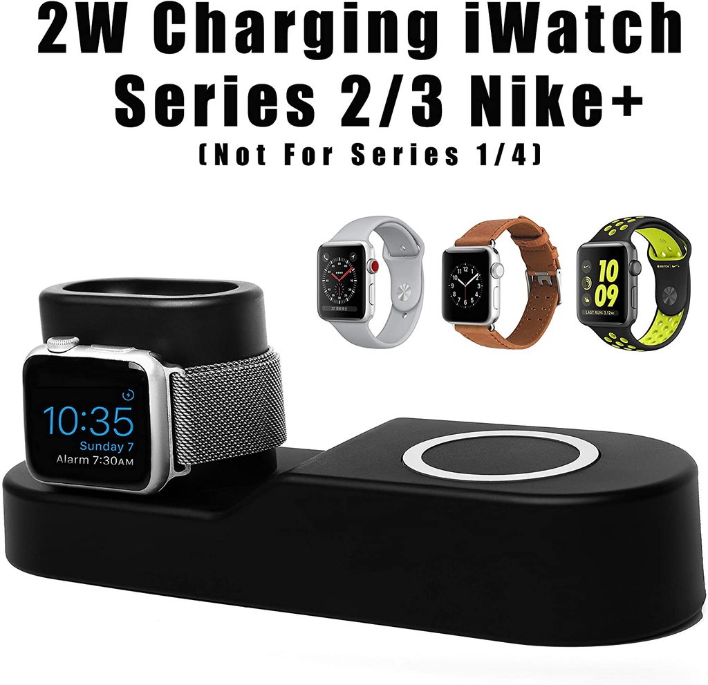 Blaulock 4 in 1 Charging Station W3, Wireless Charger for iPhone8/x/Xs/Xs Max, Samsung Galaxy S9//S8/S7,Charger for AirPods/iWatch Series 2/3/Nike+/Edition(Not 4&1)(Black)