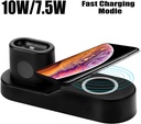 Blaulock 4 in 1 Charging Station W3, Wireless Charger for iPhone8/x/Xs/Xs Max, Samsung Galaxy S9//S8/S7,Charger for AirPods/iWatch Series 2/3/Nike+/Edition(Not 4&1)(Black)