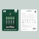 Green Lion Rechargeable AA Alkaline Battery | LED Charging Indicator | Charging Cable Included | GNRGBAA | 1800 mWh 1.6V