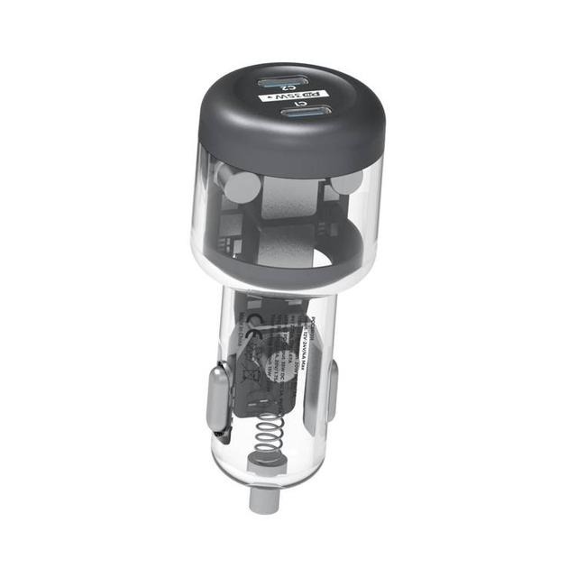 Powerology Quick-Charge Crystalline Series Car Charger | Dual USB-C Port | Patented Design | Multiple Protection | PD 35W | Premium Quality | PCCSR011 |