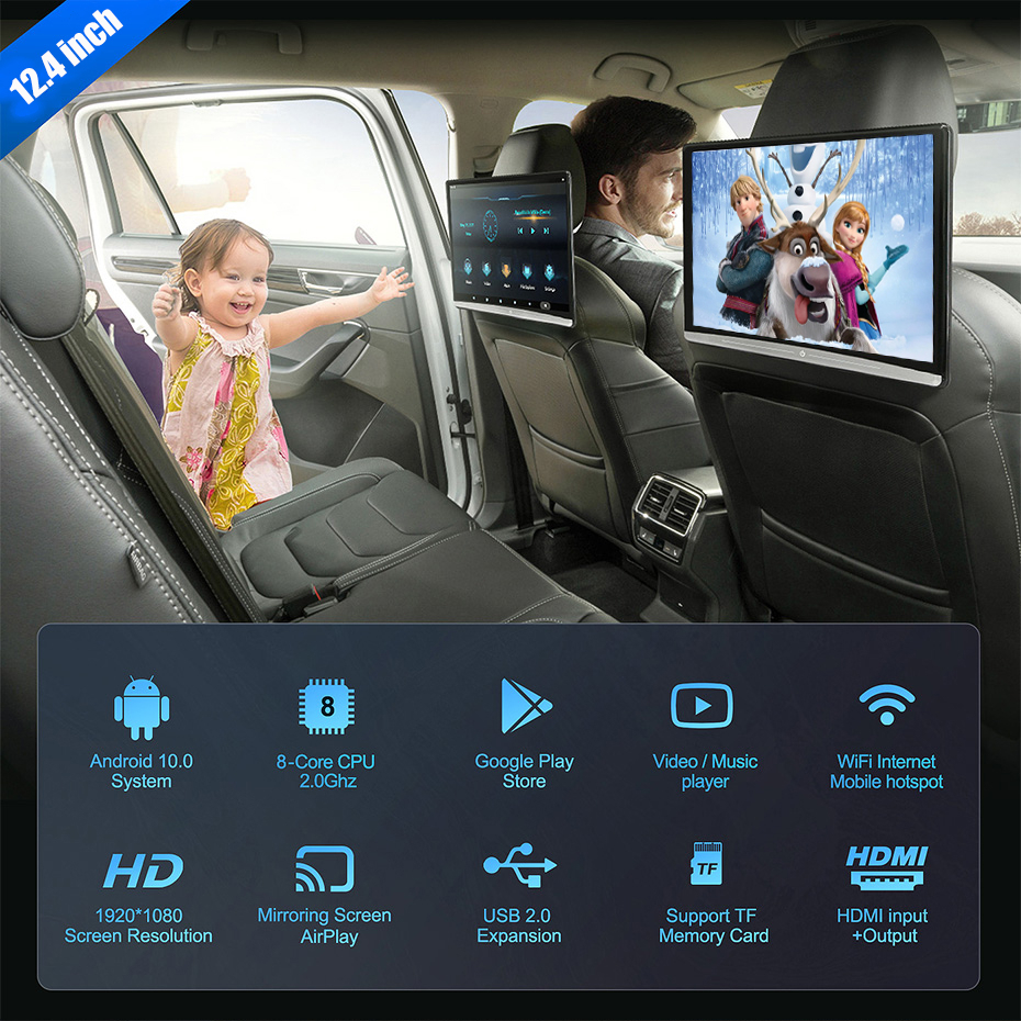 13.3 Inch 11.6 Android | 4+64G Android Car Headrest Monitor, Rear Seat Entertainment System
