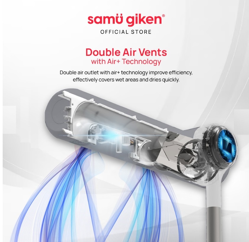 Samu Giken Standing Hair Dryer | Adjustable Height | Multiple Levels | Remote Control | Negative Ion Technology | HDS17WT |