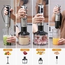 Zolele 4 in 1 Multi-Functional Hand Blender Kitchen Appliance for Blending, Chopping, Whisking, and Pureeing | Powerful Motor | Stainless Steel | Multiple Speed Levels | HB1200 | 1200W