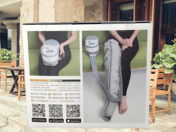 7MD Air Wave Leg Massage Device | Portable & Compact Design | Extremely Comfortable | Adjustable Pressure Level | Safe & Reliable | 2 Legs + 1 Arm |
