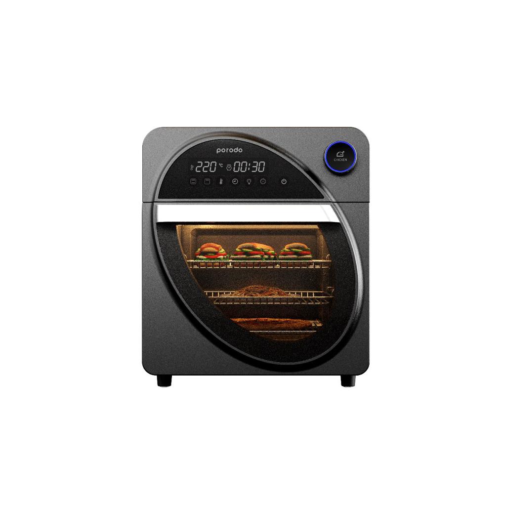 Porodo Dual Mode Touch Control Air Fryer & Oven | Advanced Air Flow Circulation | Stainless Steel Build | 1700W | Low Power Consumption | 1 Year Warranty | PD-LSAROV-BK |