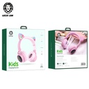 Green Lion Kids Headphones | 5 Hours Play Time | TF Card & AUX Ports | BT 5.0 | Safe Sound | Premium Quality | 2 Years Warranty | GNKIDWIRHPPK |