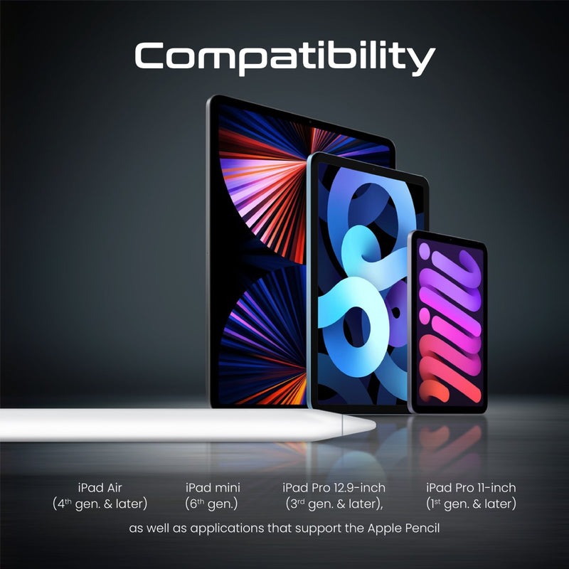 Promate High Precision Active Capacitive Wireless Stylus Kit | High Sensitivity | Lag-Free | Auto Sleep | Smooth Responsiveness | Tilt Recognition | Extra Nib Included | Palm Rejection | 11 Hours Working Time | Quil-2 |