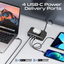 Promate GaNFast™ 100W Power Delivery Charging Station with 15W Wireless Charger | Universal Compatibility | Charge 7 Devices atThe Same Time | Ultra-Compact & Small Design | 2 Years Warranty | PowerBase-GaN100 |