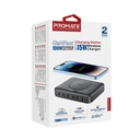 Promate GaNFast™ 100W Power Delivery Charging Station with 15W Wireless Charger | Universal Compatibility | Charge 7 Devices atThe Same Time | Ultra-Compact & Small Design | 2 Years Warranty | PowerBase-GaN100 |