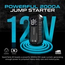 Promate 2000A/12V Heavy Duty Car Jump Starter with 20000mAh Power Bank & 45W Power Delivery | LED Digital Display | Universal Compatibility | LED Flashlight | QC3.0 Quick Charge | Portable Case Included | 2 Years Warranty | SparkTank-20 |