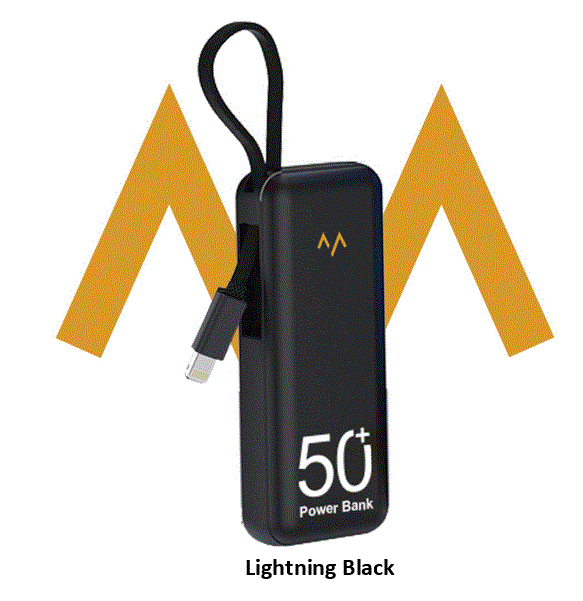 7MD Mini Power Bank Lightning | 5000 mAh Capacity | Built-in Lightning Cable | Fast Charging | Small & Light Weight | Safe & Reliable | 12 Moths Warranty | , Winter Collection
