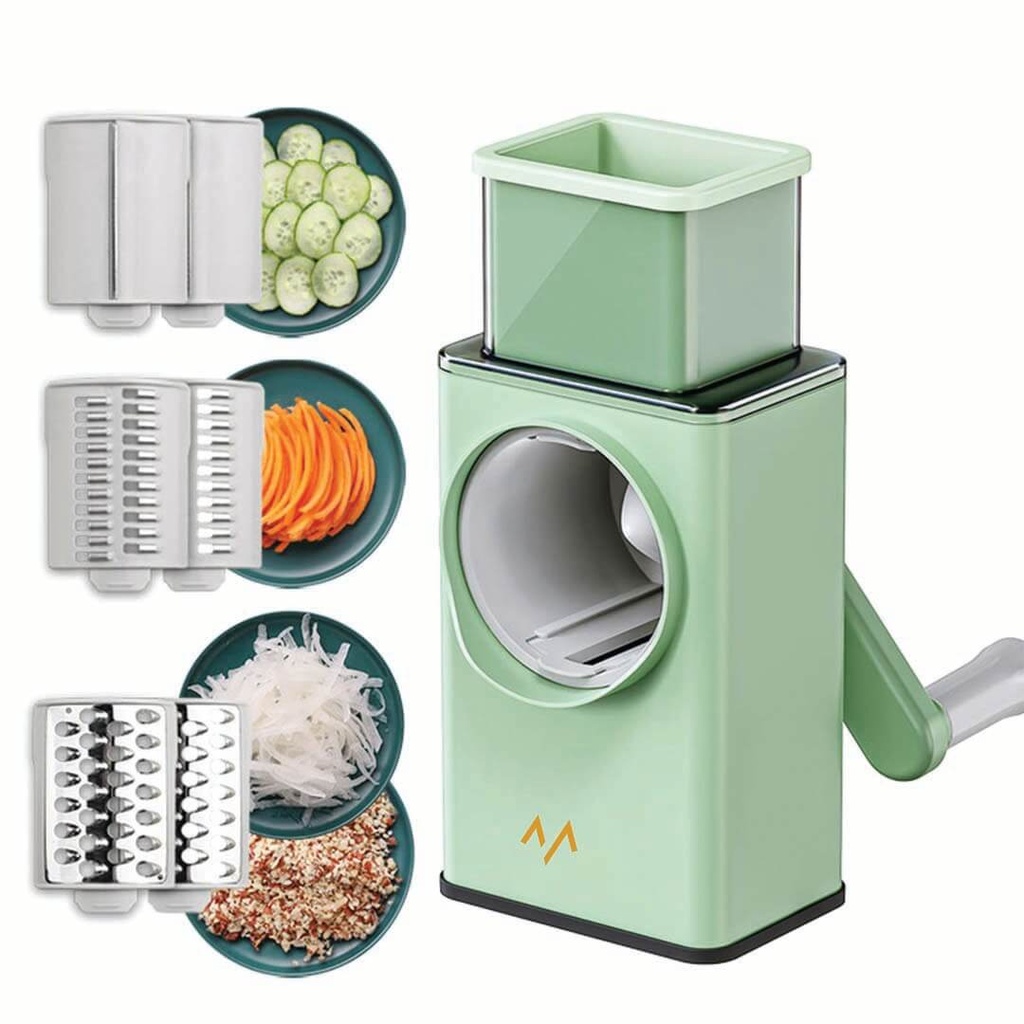 7MD 3 in 1 Vegetable Shredder, Chopper, Cutter | ‎Interchangeable Blades | Safe & Easy To Use & Clean | Slicing & Shredding & Cutting | Large Feeding Port |