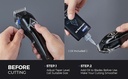Glaker 2 in 1 Professional Hair Clipper + Trimmer | Long Battery Life | LED Display | Safe & Comfortable | Powerful & Quiet Motor | K11S |