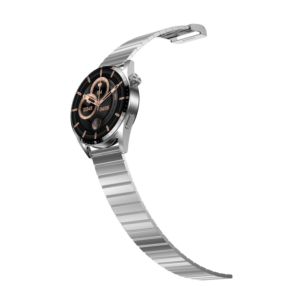 Green Lion G-Master Stainless Steel Smart Watch | Waterproof | Long Lasting Battery | Bluetooth Call | Voice Assistant | Calls & Social Notification | Health Monitoring | 2 Years Warranty | GNGMSWSSBK/SL