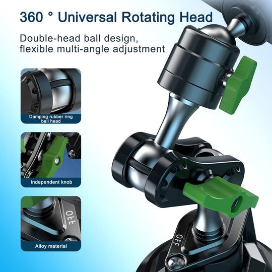 Green Lion Ultimate Phone Holder With Suction Cup Mount | Universal Compatibility | Secure & Stable | Flexible Design | Easy to Use | Unique Design | Quality Material | GNULSCUPHDBK |