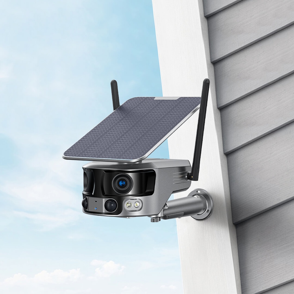 7MD Camera Binocular 4G/WiFi CCTV Camera | 4K Quality Resolution | Dual Lens With 180° Viewing Angle | Night Vision | SD Card Supported | Intelligent Human Tracking | App Control | Waterproof | (7MDY6G / 7MDY6-Wifi)