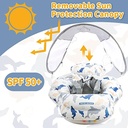 Inflatable Baby Swimming Float | Removeable Sun Canopy | Quality Material | Safety Belt | Air Pump Included |
