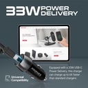 Promate 33W Quick Charging Car Charger with Lightning Connector Cable | Universal Compatibility | USB-C PD Charging Port | Heat Resistant | Sleek & Compact | 2 Years Warranty | PowerDrive-33PDI |