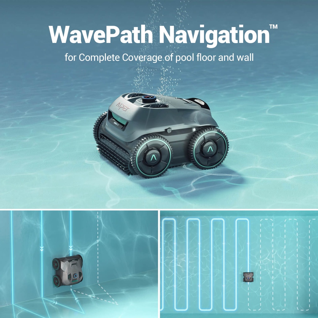 Aiper Seagull Pro Cordless Robotic Pool Cleaner | 3 Cleaning Modes | Long-Lasting Battery | Powerful Suction | Wide Area Coverage | Quick Charging |
