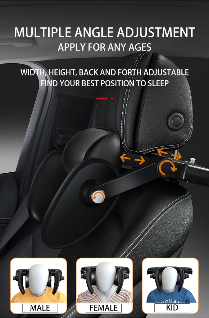 Car Headrest Pillow | High Quality Leather & Foam | Adjustable & Comfortable | Easy To Install | CHP07 |