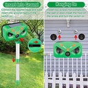Outdoor Ultrasonic Solar Animal Repeller | Solar & Type-C Charging | Waterproof | 4 Adjustable Levels | 2 LED Flash Lamp | Voice Alarm | Variable Ultrasound Frequency |