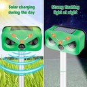 Outdoor Ultrasonic Solar Animal Repeller | Solar & Type-C Charging | Waterproof | 4 Adjustable Levels | 2 LED Flash Lamp | Voice Alarm | Variable Ultrasound Frequency |