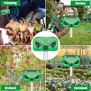 Outdoor Ultrasonic Solar Animal Repeller | Solar & Type-C Charging | Waterproof | 4 Adjustable Levels | 2 LED Flash Lamp | Voice Alarm | Variable Ultrasound Frequency |