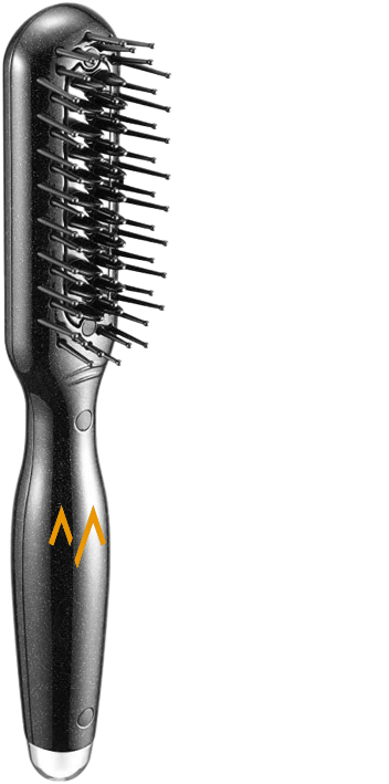 7MD Hair Brush Iron | Dual Heating Levels | 30 Mins Auto-Off | Compact & Portable Design | Easy & Safe To Use | 7MD-021 | ONLY BLACK