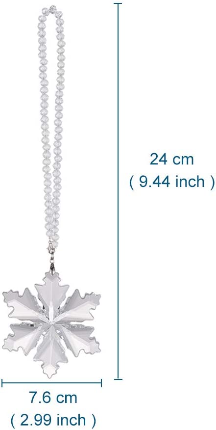DCXA Car Pendant Transparent Crystal Snowflakes Decoration Suspension Ornaments Sun Catcher Snowflake Hanging Trim Christmas Gifts