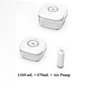 Vacuum Food Container | Premium Quality Material | Safe & Durable | Keeps Food Fresh Longer | 2 Containers + 1 Air Pump |