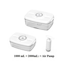Vacuum Food Container | Premium Quality Material | Safe & Durable | Keeps Food Fresh Longer | 2 Containers + 1 Air Pump |
