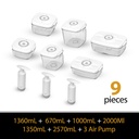 Vacuum Food Containers Set | Premium Quality Material | Safe & Durable | Keeps Food Fresh Longer | 6 Containers + 3 Air Pump |