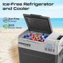 Promate Portable Outdoor Mini Refrigerator with 52000mAh Powerbank | 12H Long-Lasting Battery | Adjustable Cooling Options | Multiple Power Sources | 40L Large Capacity | PowerCooler-40 |
