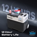 Promate Portable Outdoor Mini Refrigerator with 52000mAh Powerbank | 12H Long-Lasting Battery | Adjustable Cooling Options | Multiple Power Sources | 40L Large Capacity | PowerCooler-40 |