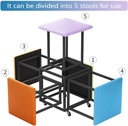 5 in 1 Multi-functional Stool Chair Set | Easy To Move & Store | Waterproof Leather |