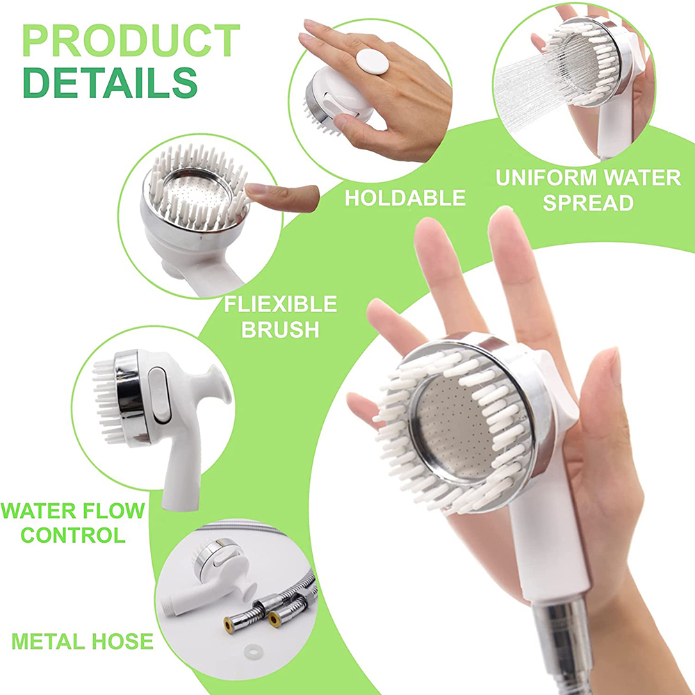 MGTU Handheld Shower Sink Hose Sprayer with Massage Brush (SL31389)