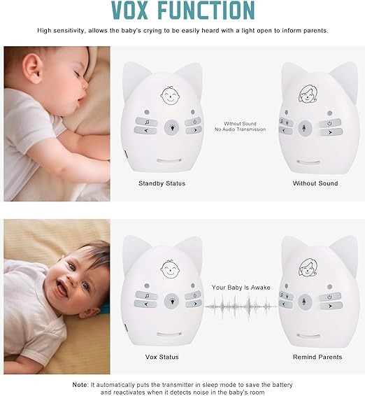 7MD Wireless Audio Baby Monitor With 2-Way Communication, Music & Night Light